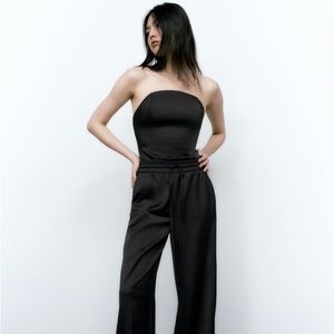 Zara Sateen Bodysuit Black NWT Size Medium